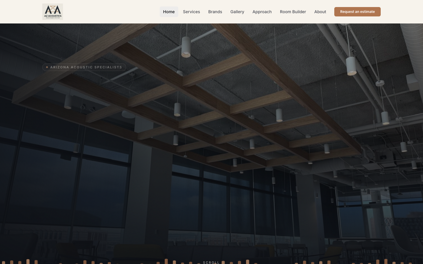 AZ Acoustics marketing site home